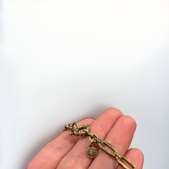 J.Crew Rhinestone Chunky Statement Necklace Gold - Picture 4 of 5